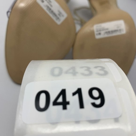 Schutz JOSSEANA Sandal Womens 8.5B Gold Vinyl/Metallic/Platina Strap Ankle S0419 - Picture 10 of 10